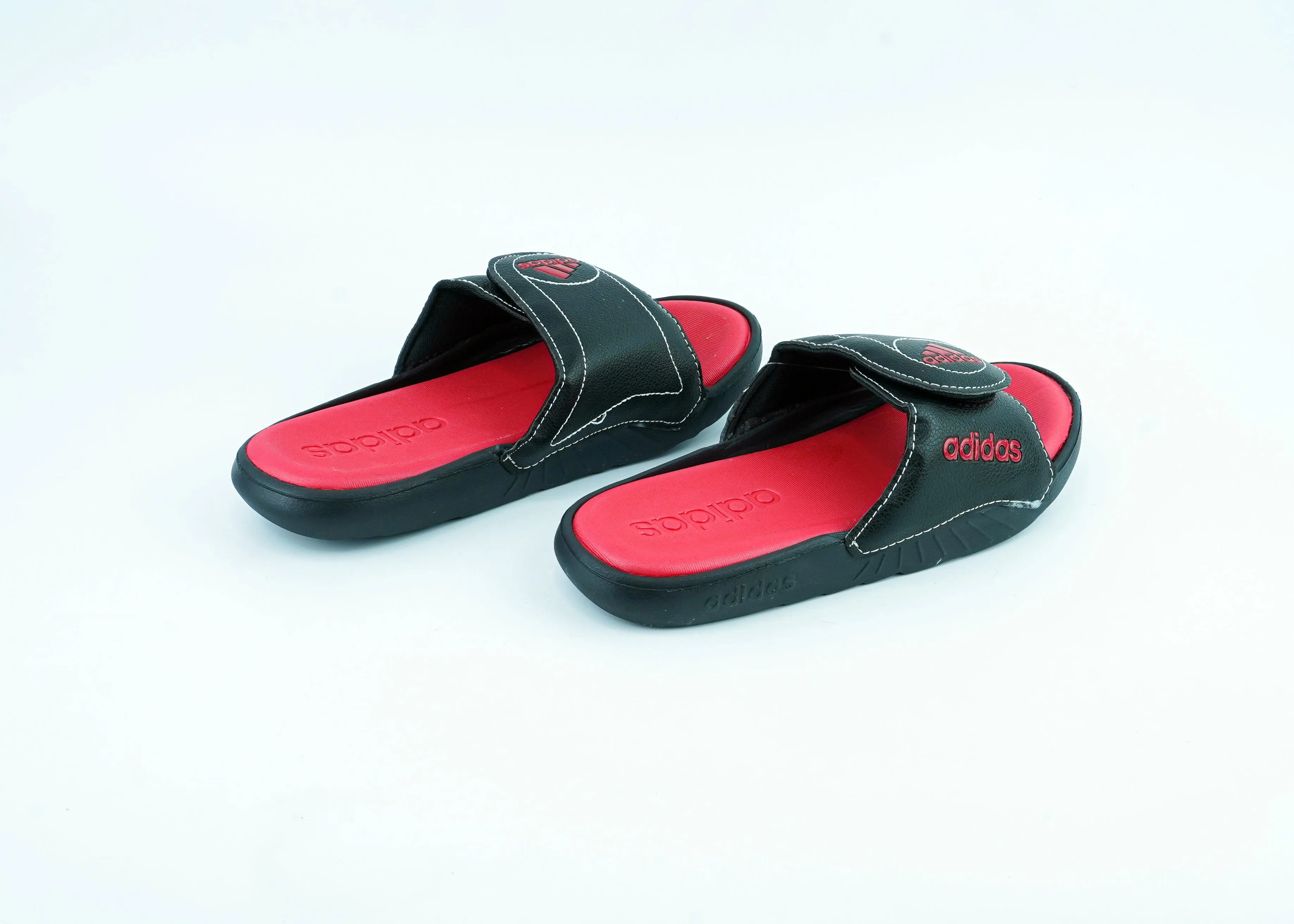 Red and Black Adidas Trendy Slippers For Men