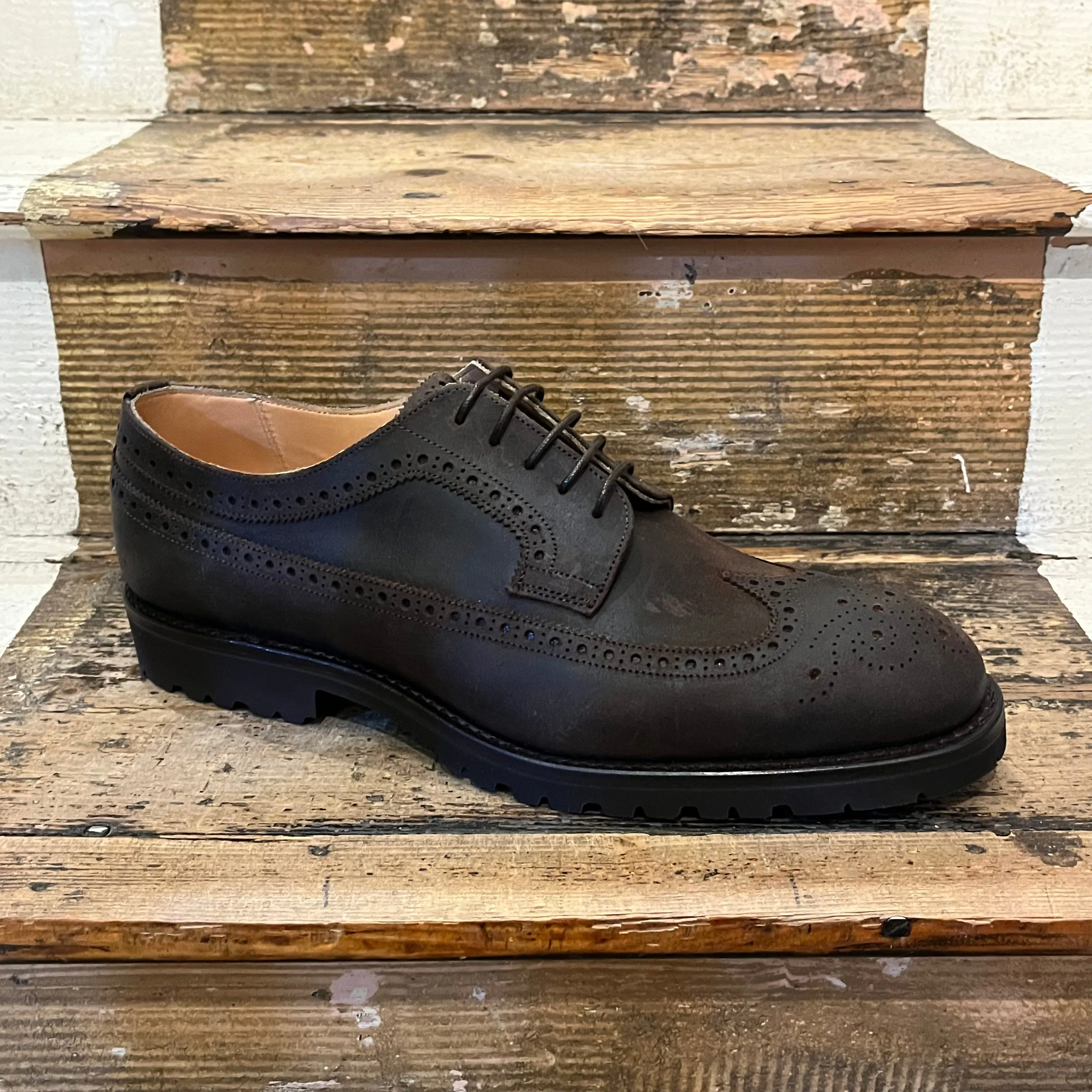 Regent - 'Clive' Five Tie Long Wing Brogue - Wax Leather