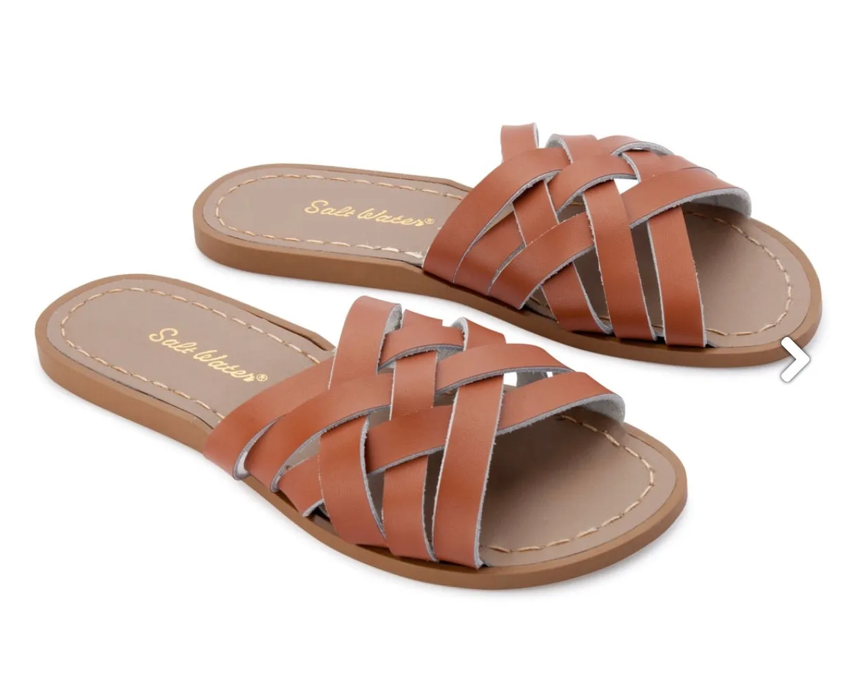 Saltwater sandals women's retro slides - Tan