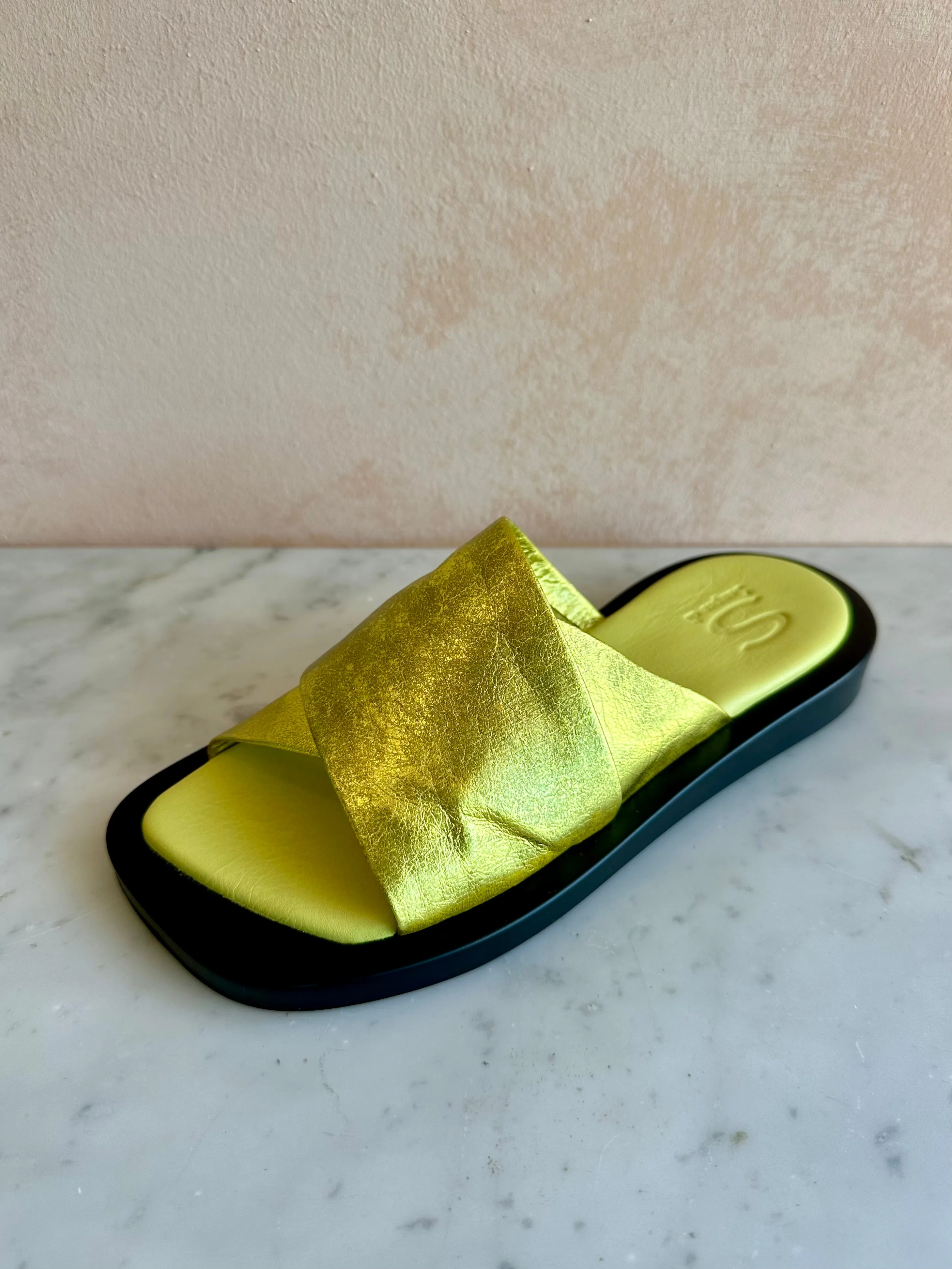 Sempre Di - Metallic Slide Chartreuse