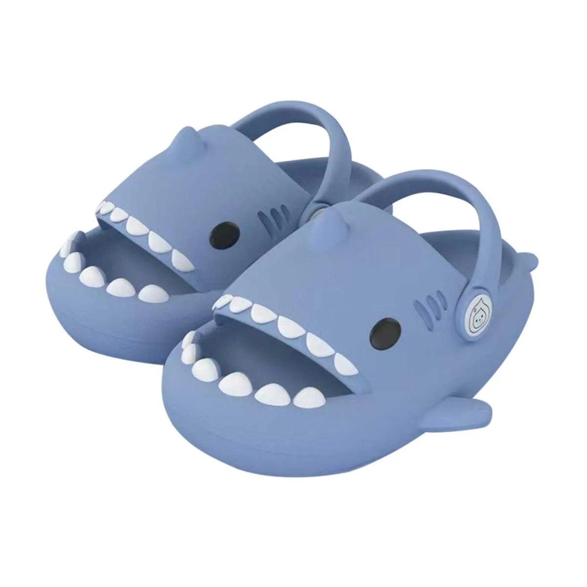 Shark Soft Slides with Strap, Blue