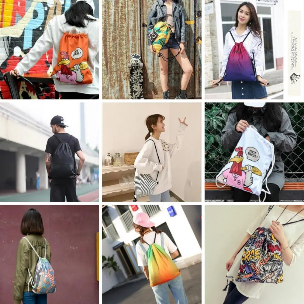 Shoppy Multi Color Drawstring Backpack