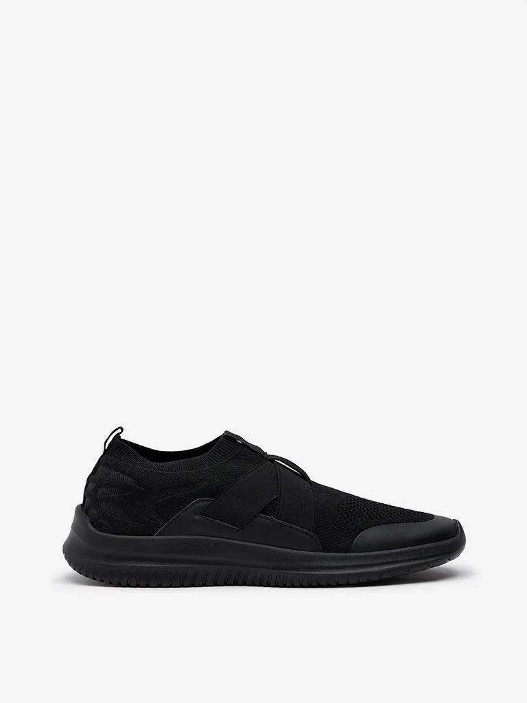 SOLEPLAY Black Cross Elastic-Detailed Shoes