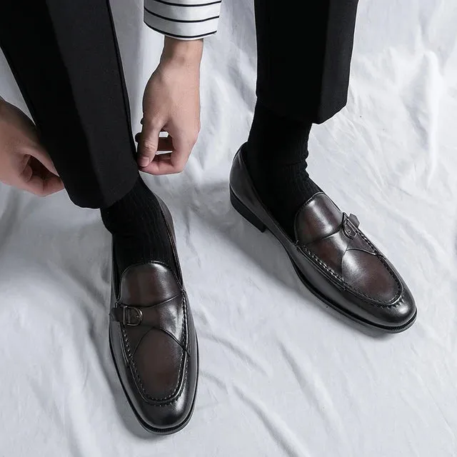 Square Toe Tassel Slip-On Loafers