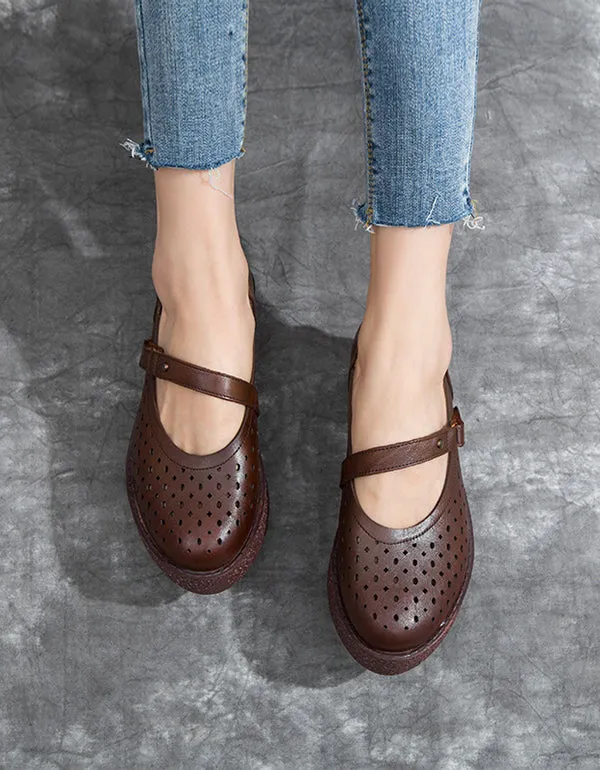 Summer Leather Platform Cute Sandals