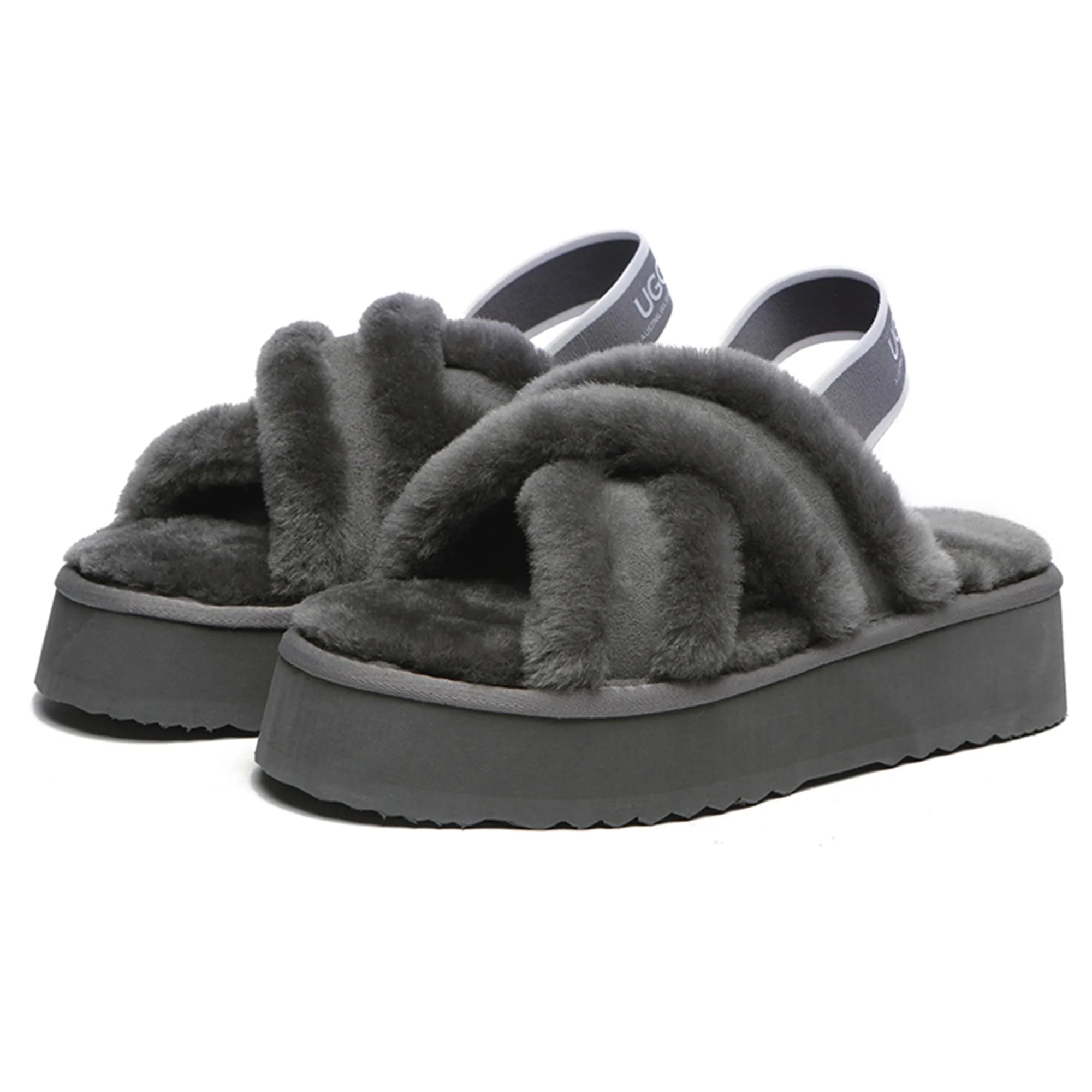 UGG Women Platform Cross Slides