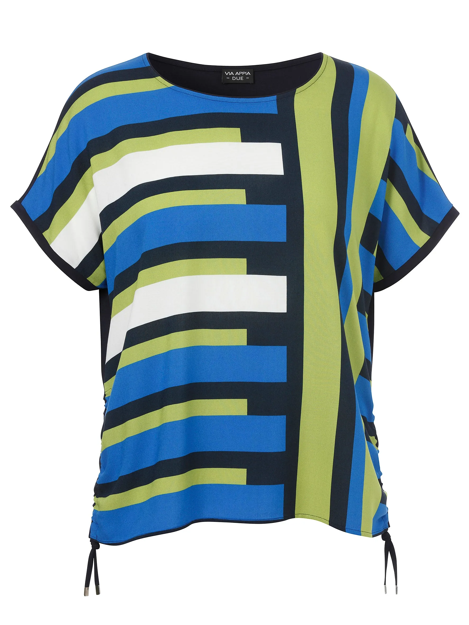 Via Appia Due Drawstring Top in Striped Print