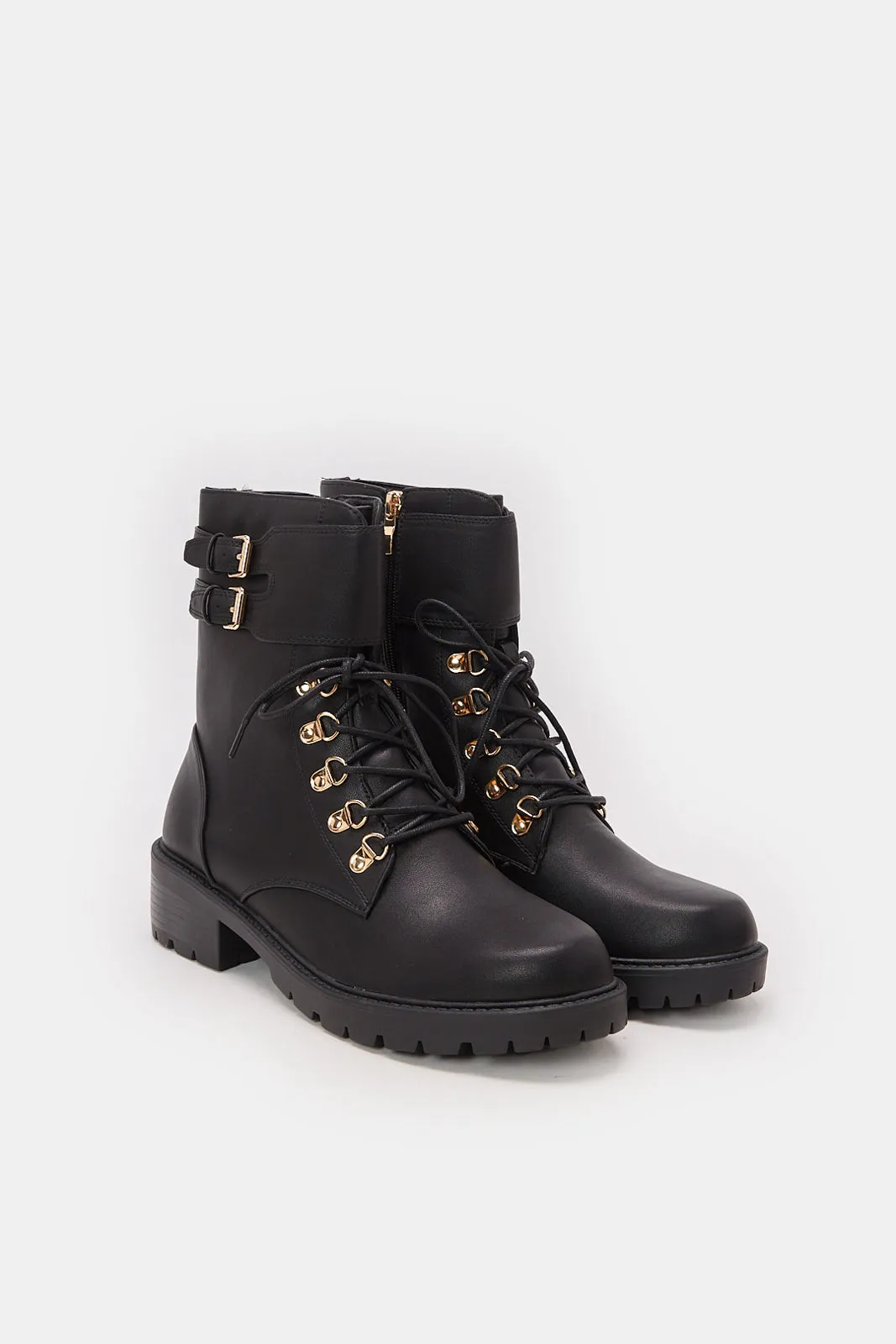 Women Black Biker Boot