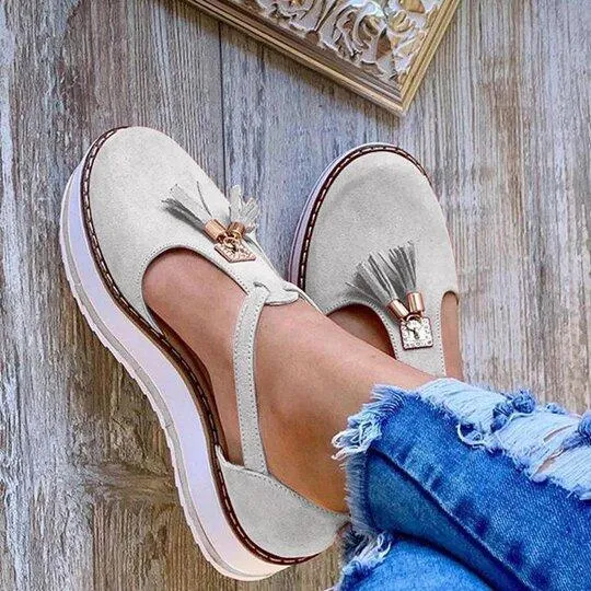 Women Hollow Breathable Casual Platform Tassel Sandals