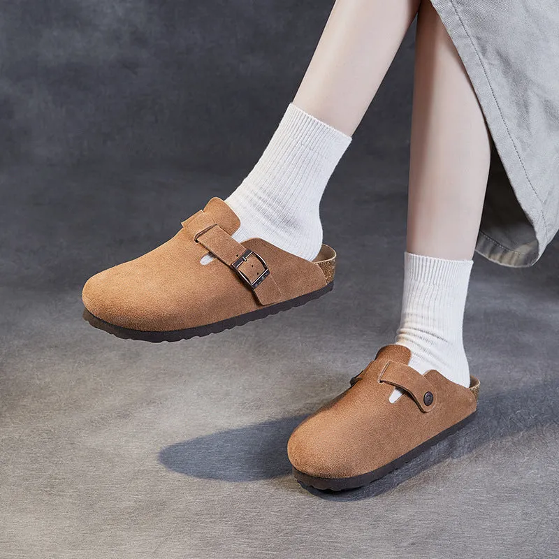 Women Retro Suede Soft Casual Mules Shoes