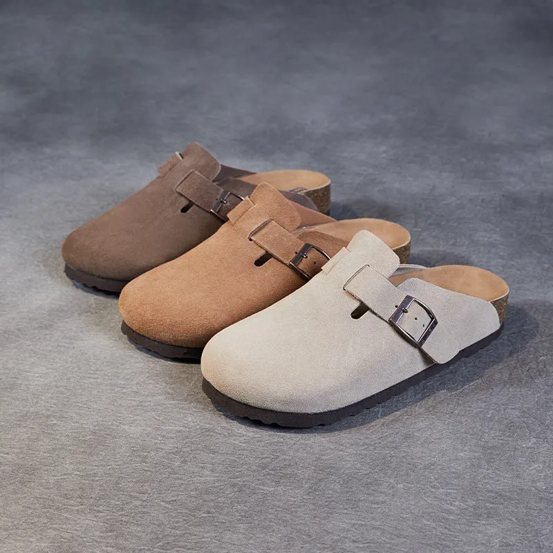 Women Retro Suede Soft Casual Mules Shoes