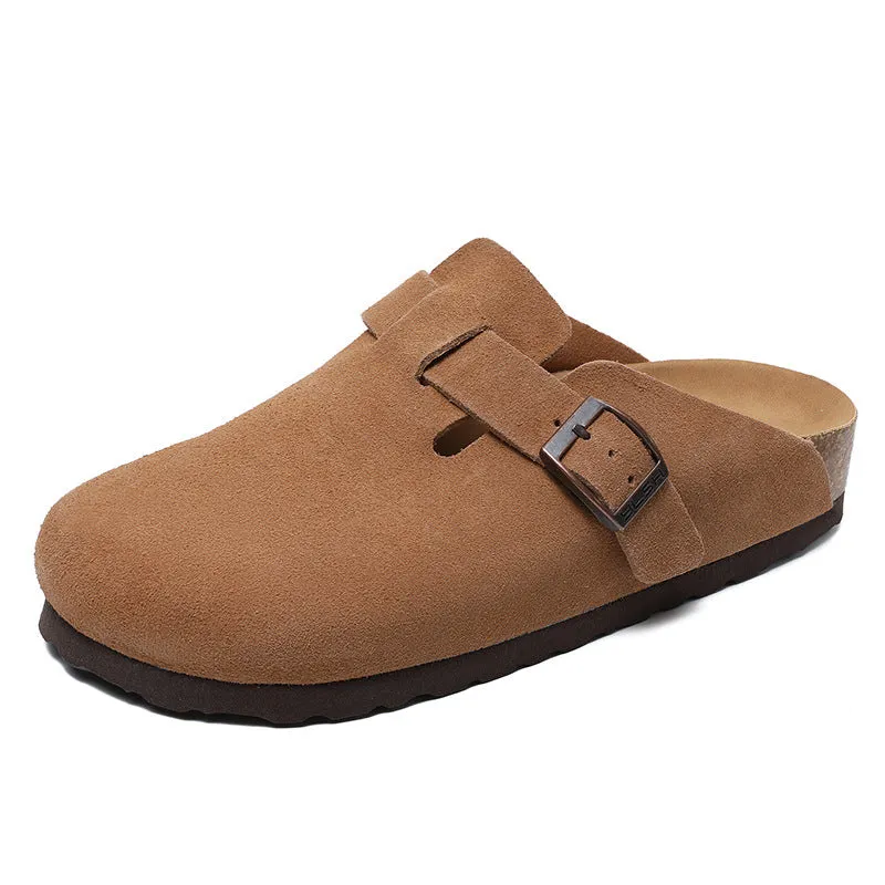 Women Retro Suede Soft Casual Mules Shoes