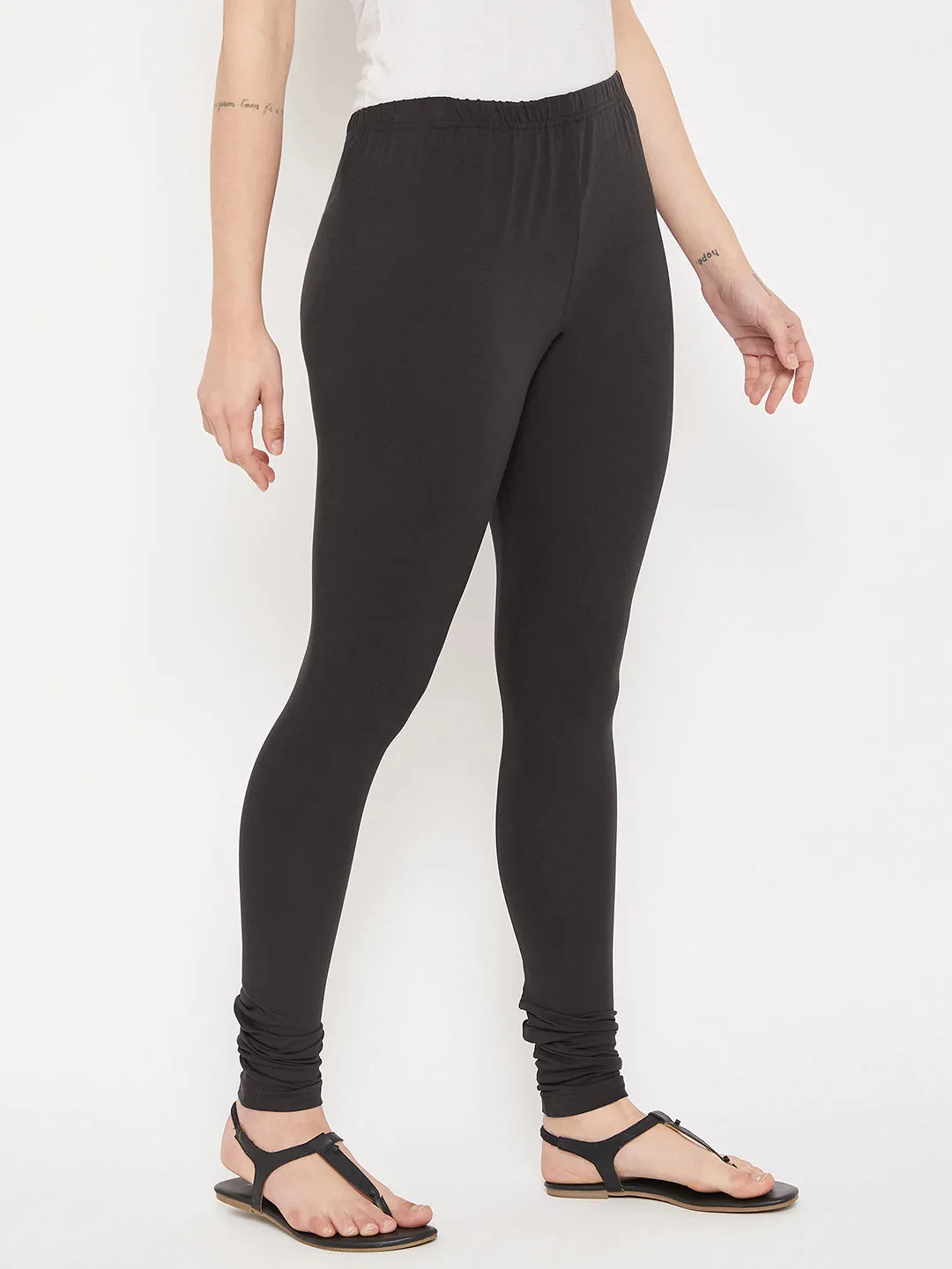 Women's Casual Skinny Fit Black  Mid rise Leggings