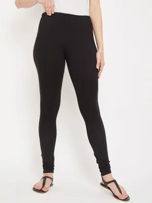 Women's Casual Skinny Fit Black  Mid rise Leggings