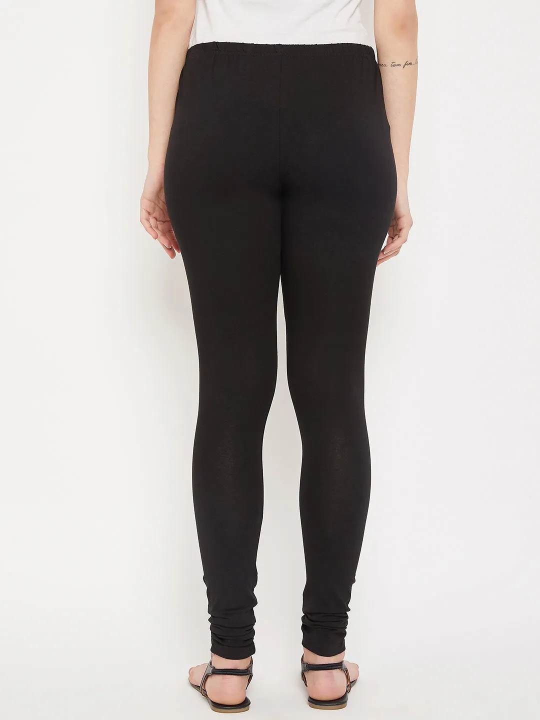 Women's Casual Skinny Fit Black  Mid rise Leggings