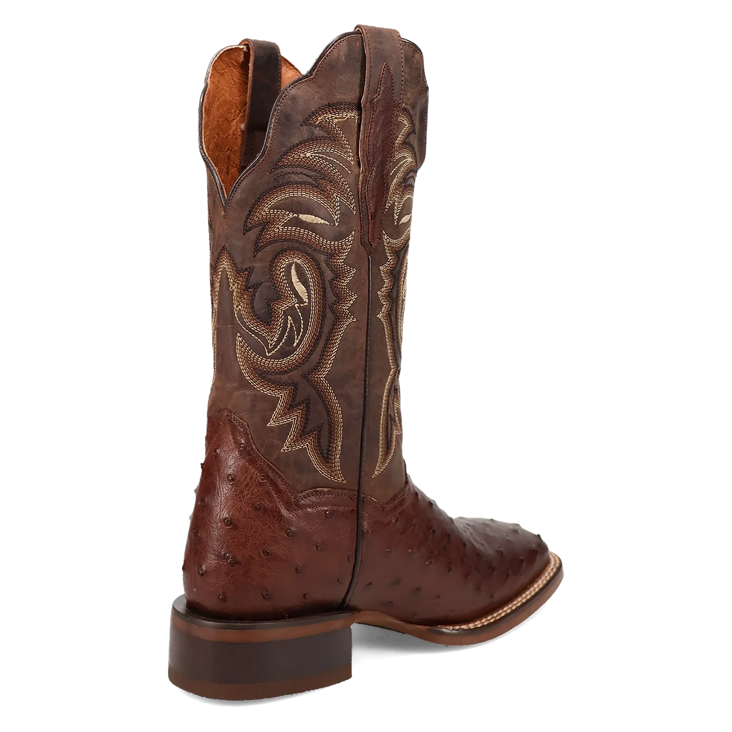 Women's Dan Post DP5250 12" Kylo Chocolate Square Toe Full Quill Ostrich Boot