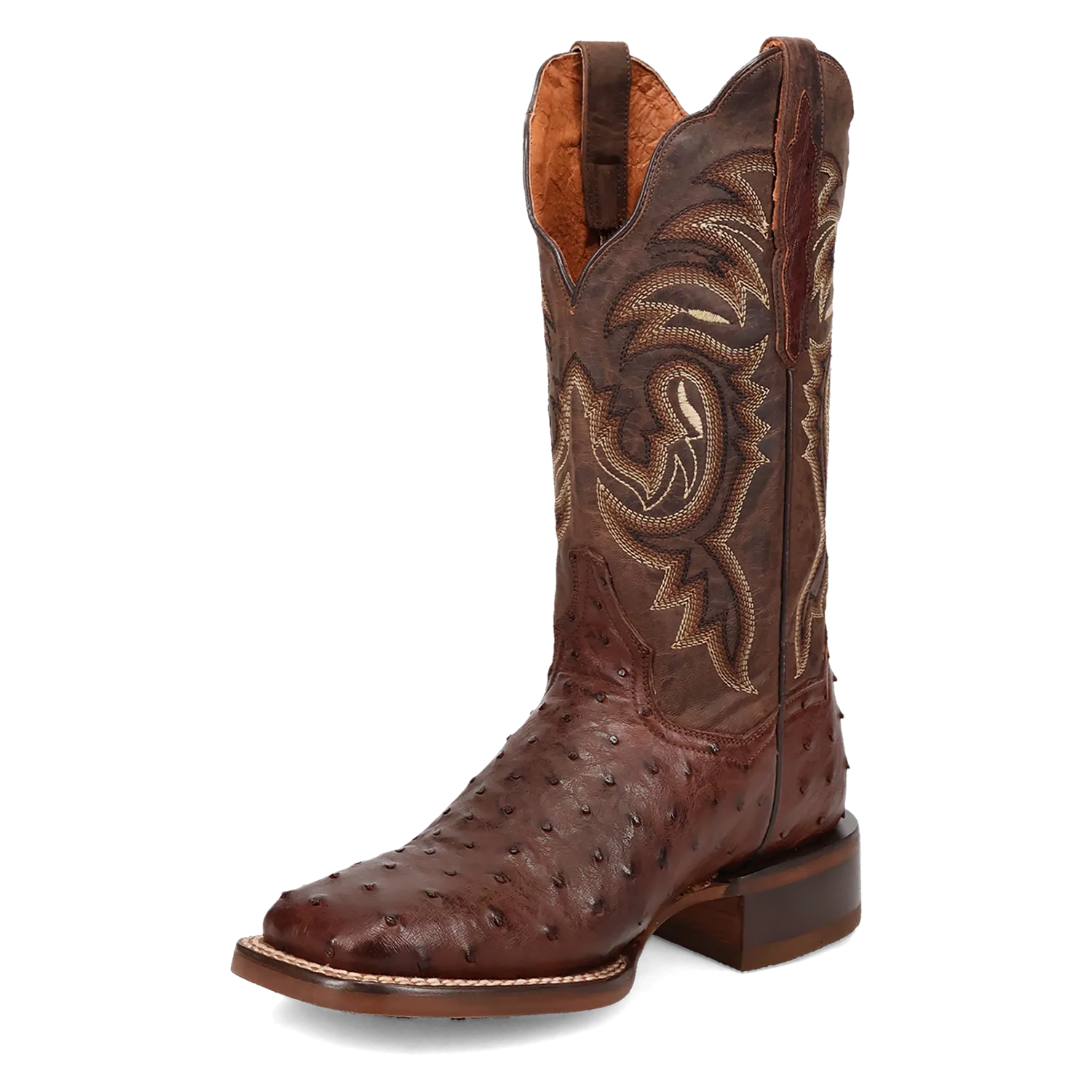 Women's Dan Post DP5250 12" Kylo Chocolate Square Toe Full Quill Ostrich Boot