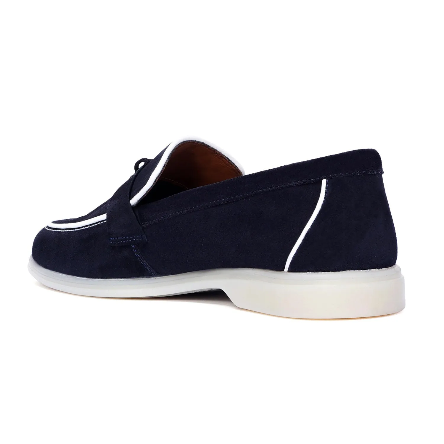 Yacht shoes in Navy Blue Suede leather