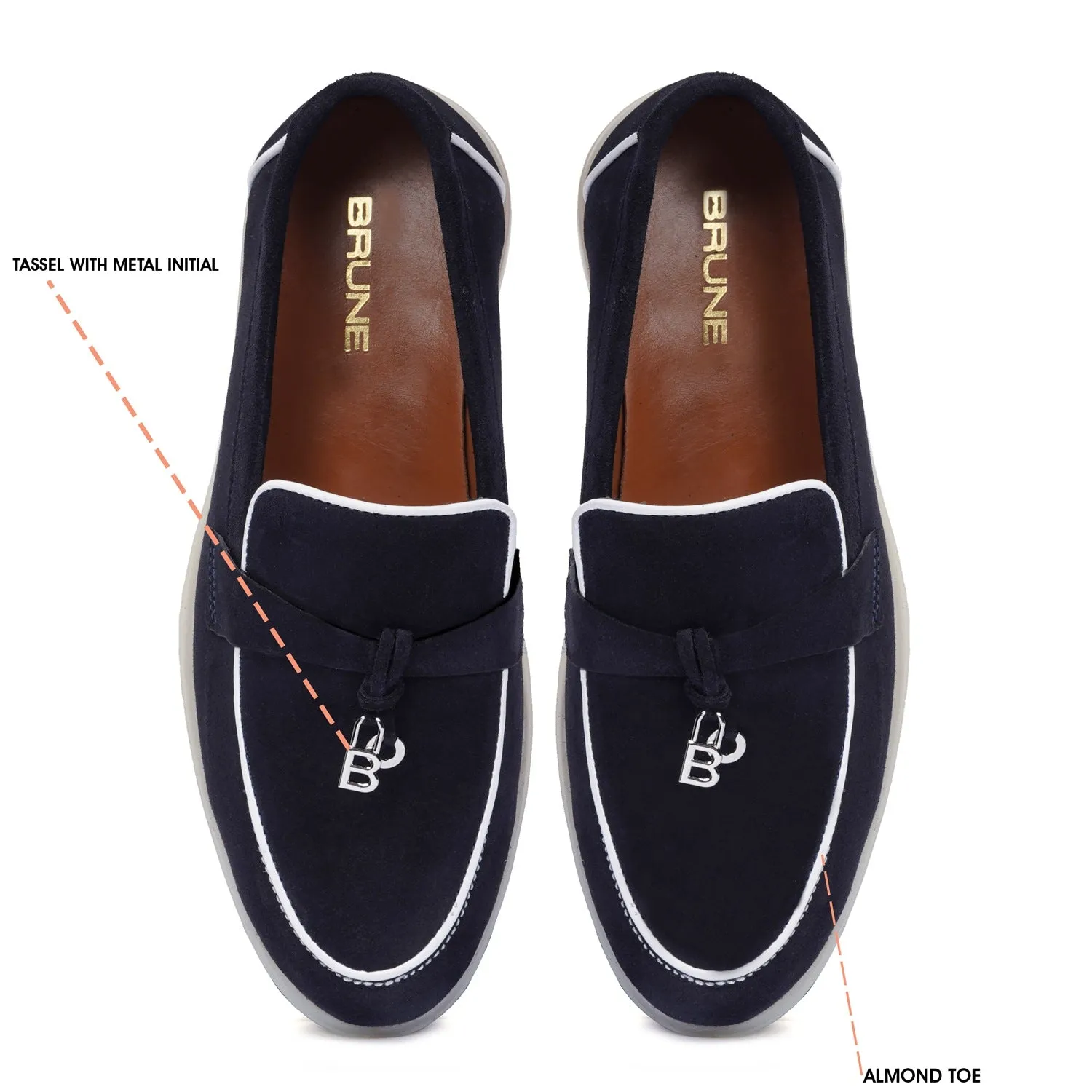 Yacht shoes in Navy Blue Suede leather