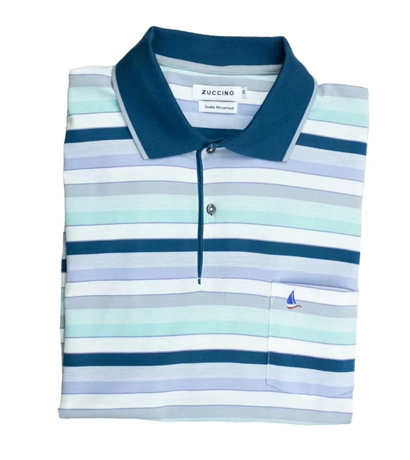 Zuccino Italy Double Mecerized Stripe Golfer